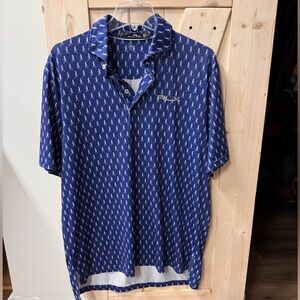 Ralph Lauren Blue Polo with White All-Over Motif